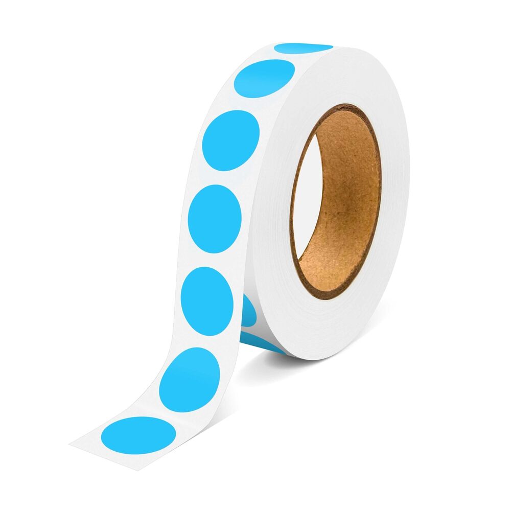 4346 1000PCS Sky-Blue Colored Dot Stickers Round Coding Circle Label